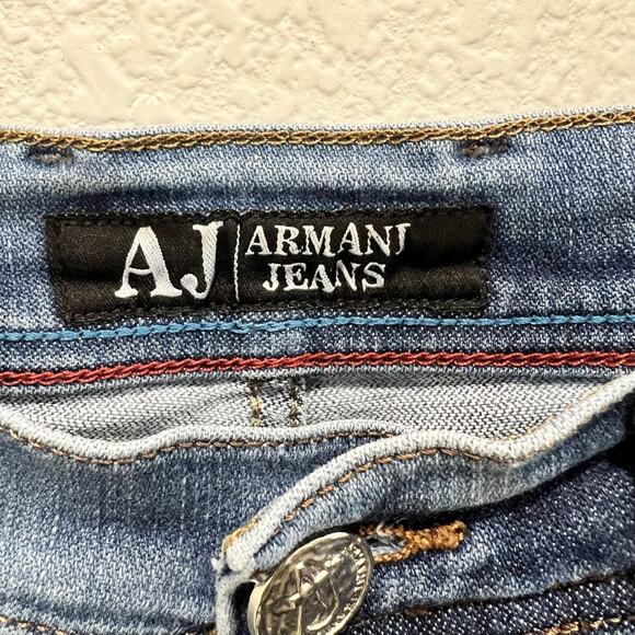 Armani Jeans Exchange Men's Skinny Distressed Blue Denim Jeans 30x32 - Picture 4 of 11
